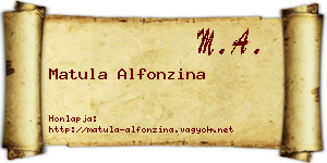 Matula Alfonzina névjegykártya
